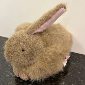 Vintage 1993 TY Classic Beanie NIBBLES Rabbit Bunny Brown Plush Stuffed Animal.